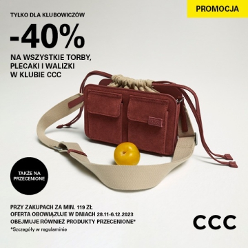 promocja na torby ,plecaki i walizki w ccc